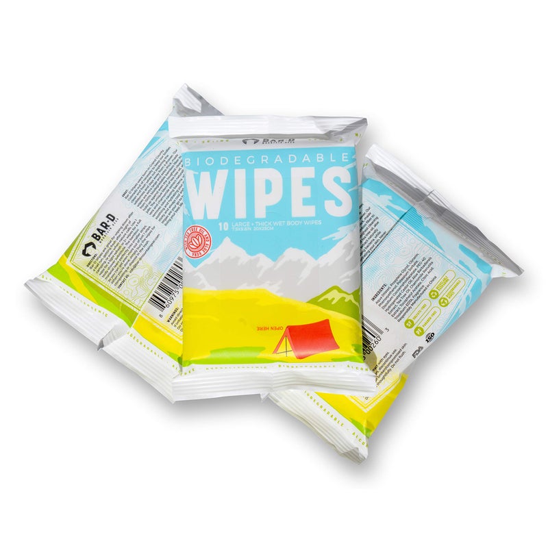 Bar-D Mountain Gear Bar-D Biodegradable Body Wipes with Tea Tree Oil & Aloe Vera - Refreshing Shower Wipes Great for Camping, Hiking, Post Workout and Travel (3-Pack, 10 Wipes/Pack) - Image 2